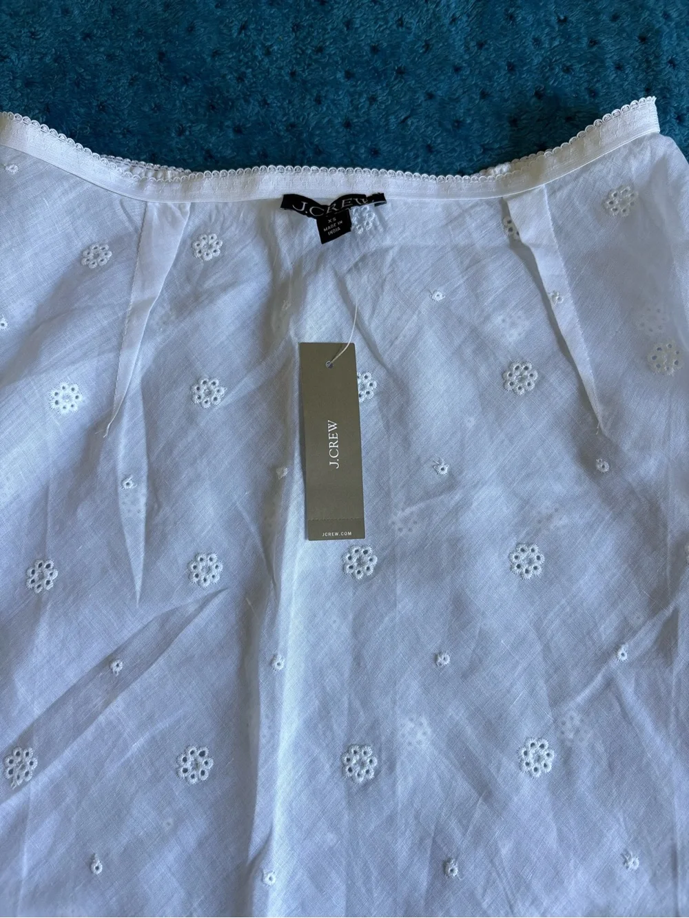 J. Crew White Eyelet Medí Skirt Swim Cover Up